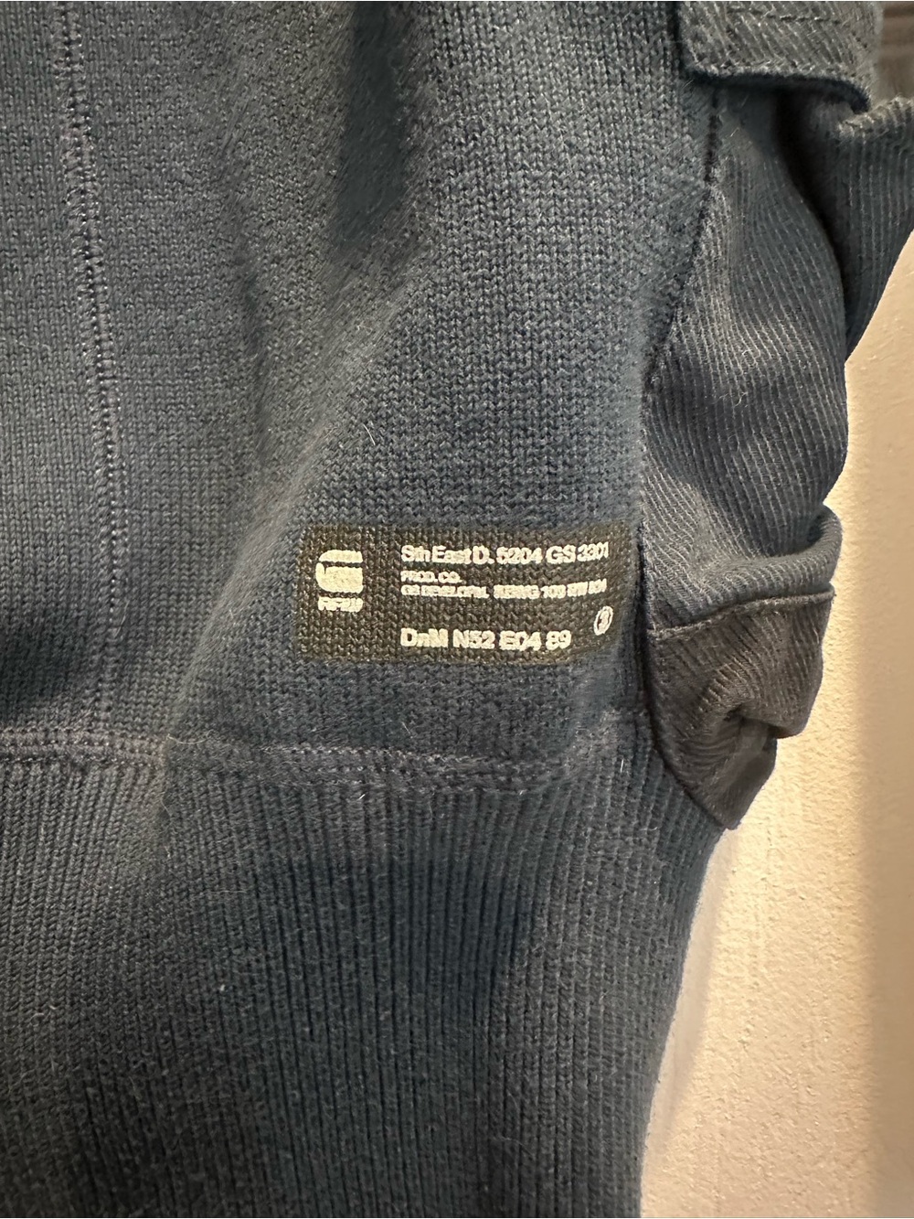 G-Star Raw Navy Zip-Up Hoodie with Metal Zipper - Picture 4 of 6